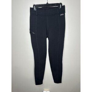 Kerrits Power Stretch Knee Patch Riding Tights Size Large Black Fleece Tights